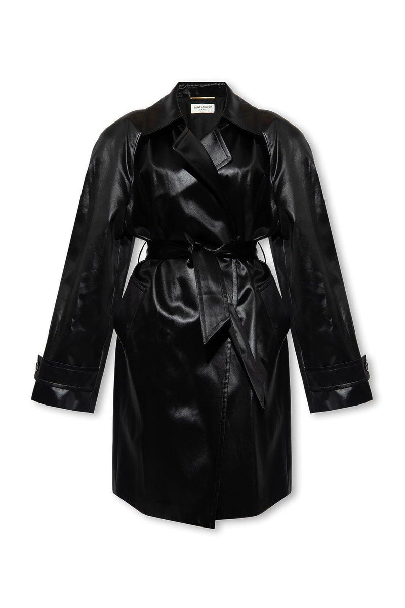 Saint Laurent Belted Trench Coat - Women - Piano Luigi