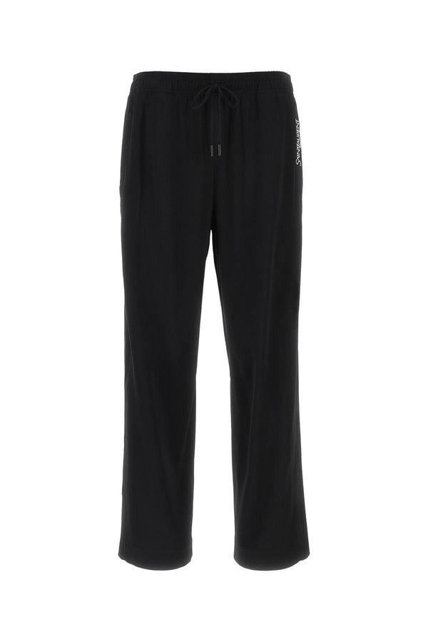 Saint Laurent Black Satin Joggers - Women - Piano Luigi