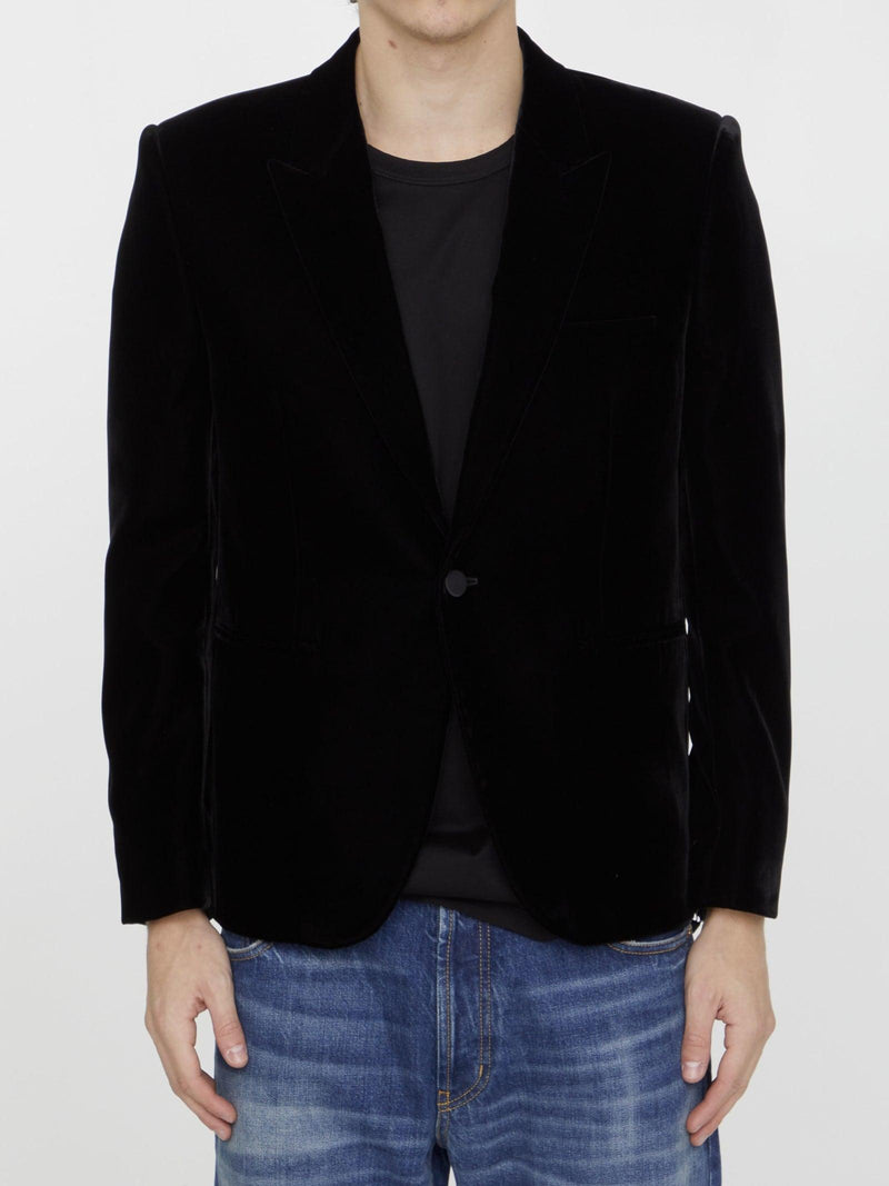 Saint Laurent Black Velvet Jacket - Men - Piano Luigi