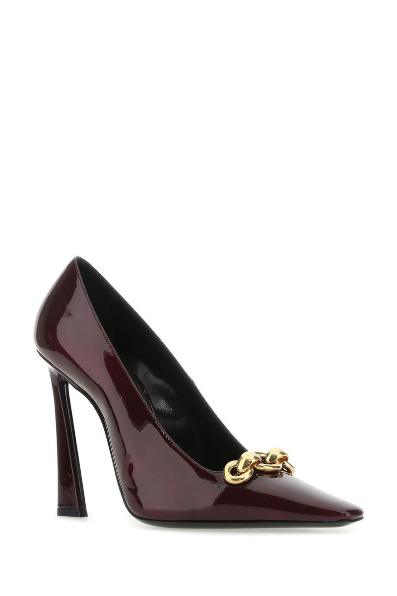 Saint Laurent Burgundy Leather Silvana 110 Pumps - Women - Piano Luigi