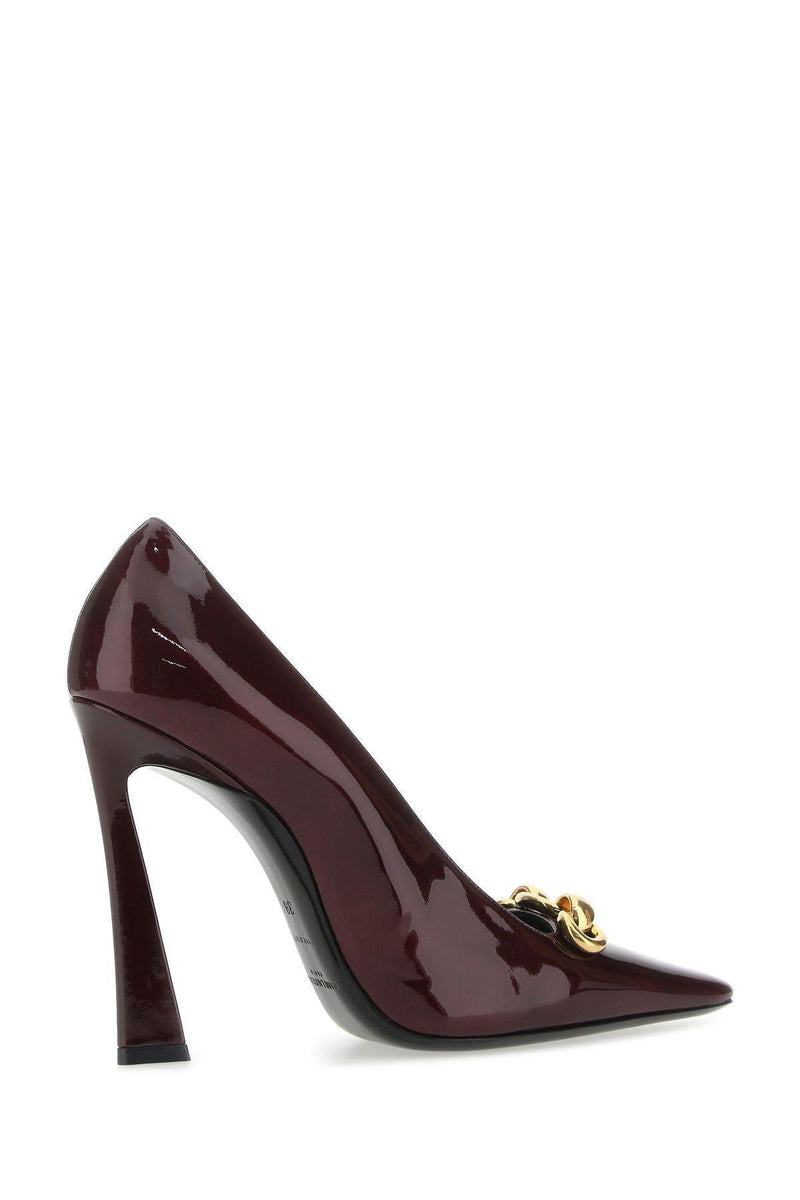 Saint Laurent Burgundy Leather Silvana 110 Pumps - Women - Piano Luigi