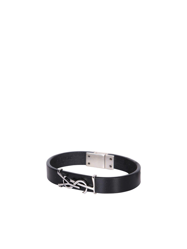 Saint Laurent Cassandre Black Bracelet - Men - Piano Luigi