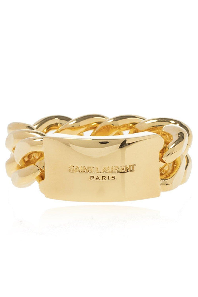 Saint Laurent Chain Id Logo Plaque Ring - Women - Piano Luigi