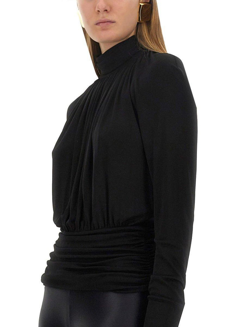 Saint Laurent Cut-out High Neck Top - Women - Piano Luigi