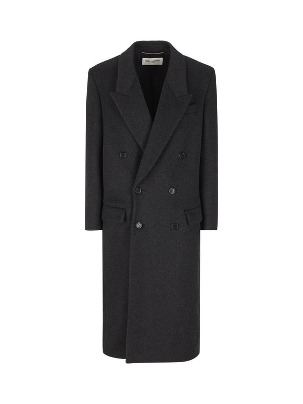 Saint Laurent Double-breasted Long-sleeved Coat - Women - Piano Luigi