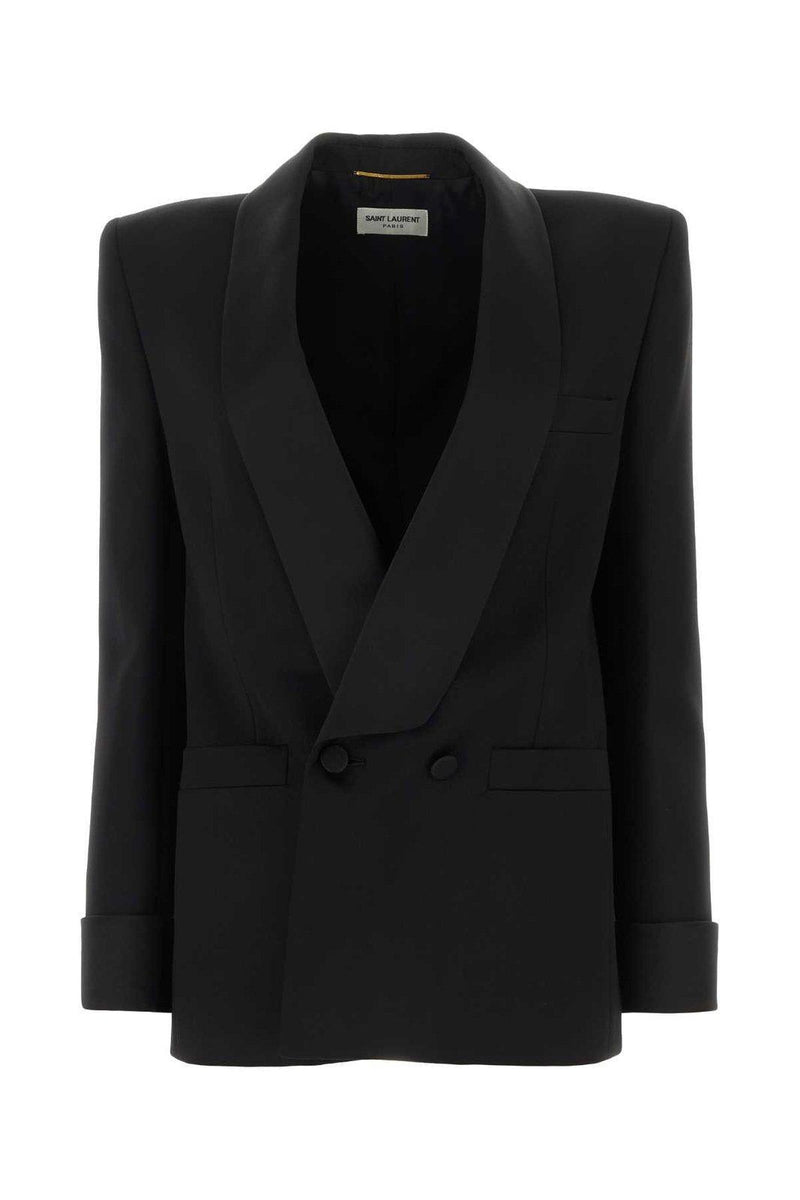 Saint Laurent Double-breasted Long-sleeved Jacket - Women - Piano Luigi