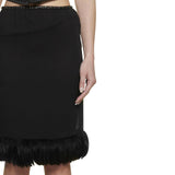 Saint Laurent Feathers Trim Silk Skirt - Women - Piano Luigi