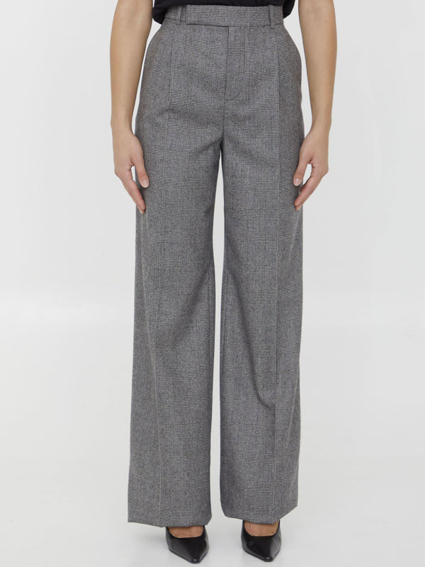 Saint Laurent Flannel Flared Trousers - Women - Piano Luigi