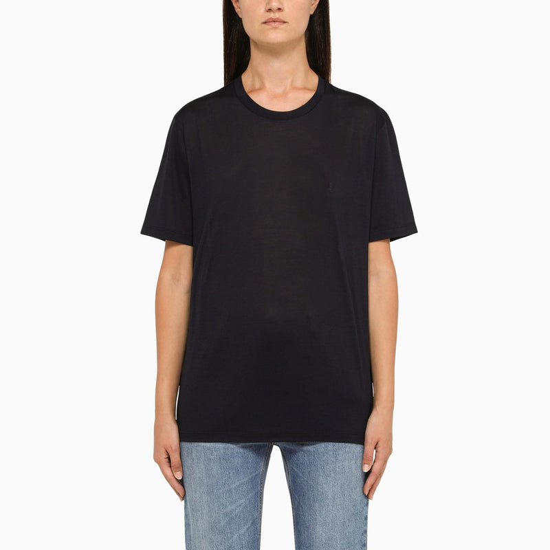 Saint Laurent Indigo T-shirt In Wool Blend - Women - Piano Luigi