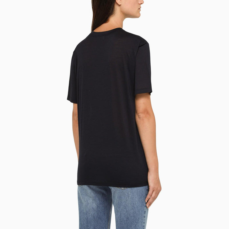 Saint Laurent Indigo T-shirt In Wool Blend - Women - Piano Luigi