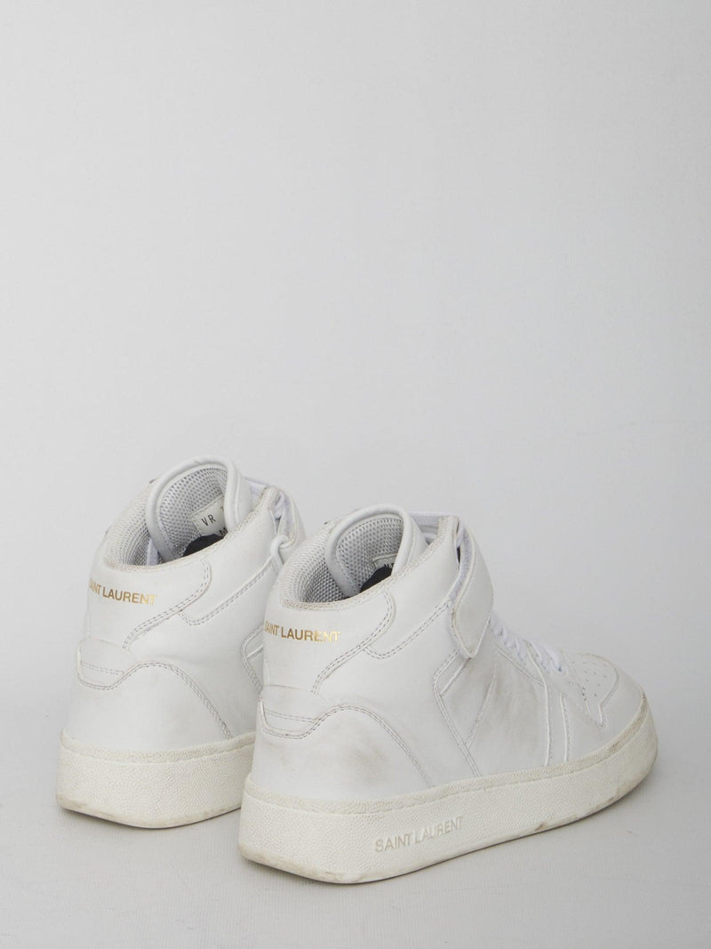 Saint Laurent Lax Sneakers In Washed-out Effect Leather - Women - Piano Luigi