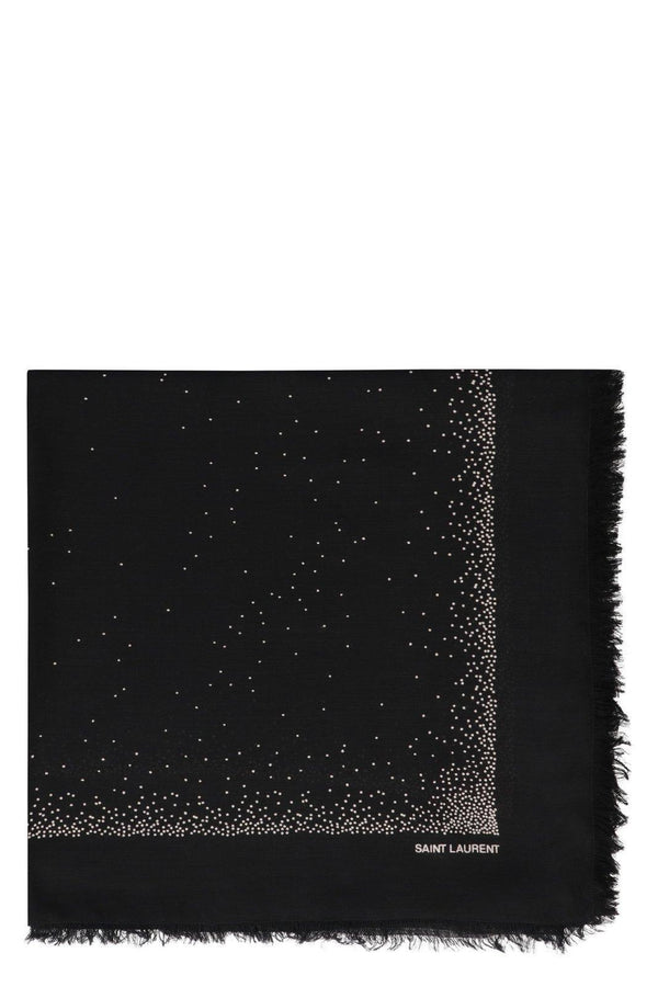 Saint Laurent Logo Detailed Dotted Scarf - Men - Piano Luigi