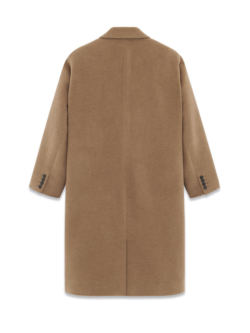 Saint Laurent Long Beige Coat - Women - Piano Luigi