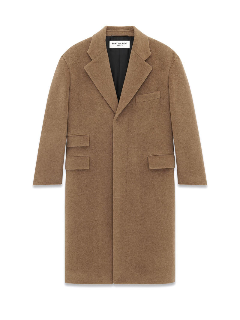 Saint Laurent Long Beige Coat - Women - Piano Luigi