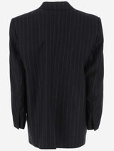 Saint Laurent Oversized Wool Felt Pinstripe Jacket - Women - Piano Luigi