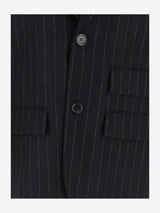 Saint Laurent Oversized Wool Felt Pinstripe Jacket - Women - Piano Luigi