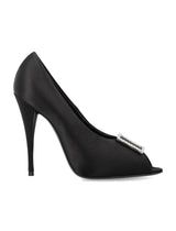 Saint Laurent Peep Pumps In Satin Crepe - Women - Piano Luigi