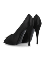 Saint Laurent Peep Pumps In Satin Crepe - Women - Piano Luigi