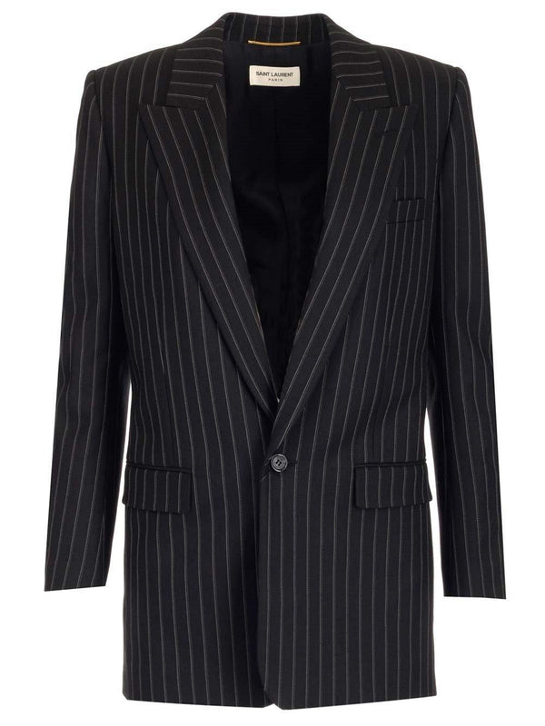 Saint Laurent Pinstripe Tailored Blazer - Women - Piano Luigi