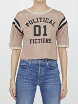 Saint Laurent Political Fictions Cropped T-shirt - Women - Piano Luigi