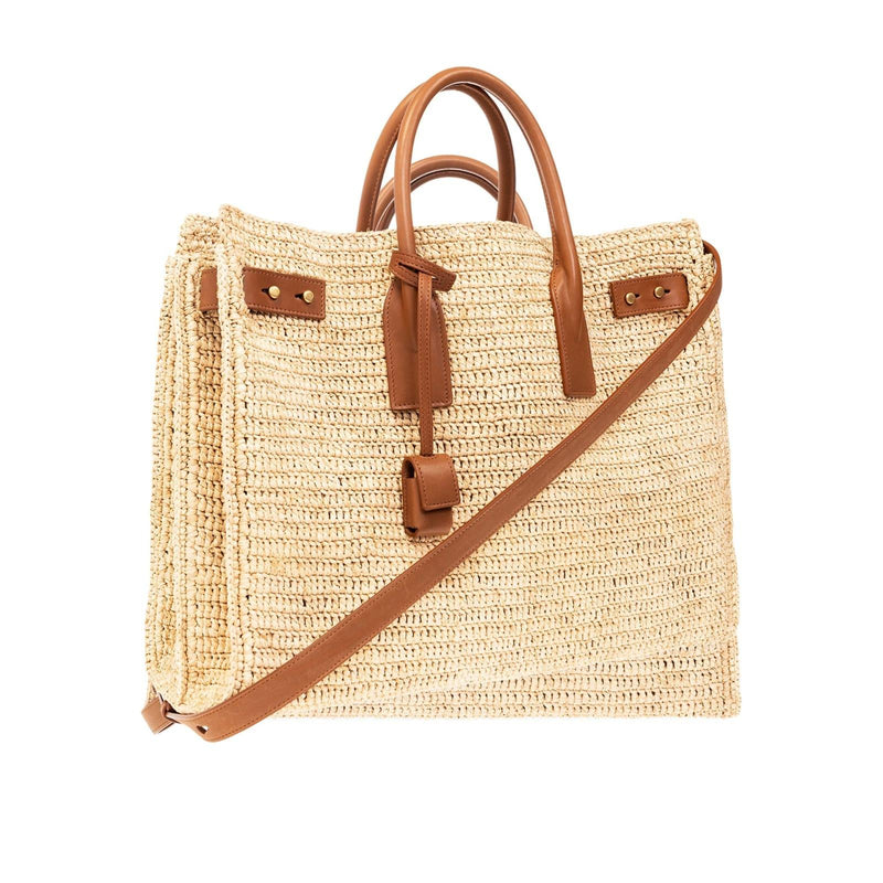 Saint Laurent Raffia Sac De Jour Slim Shopper Bag - Women - Piano Luigi