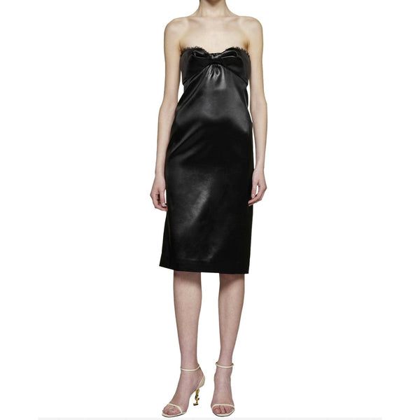 Saint Laurent Satin Bustier Dress - Women - Piano Luigi