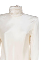 Saint Laurent Silk Hooded Back Neck Blouse - Women - Piano Luigi