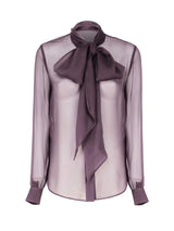 Saint Laurent Silk Lavallière Collar Shirt - Women - Piano Luigi