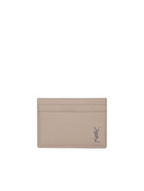 Saint Laurent Tiny Cassandre Beige Cardholder - Men - Piano Luigi