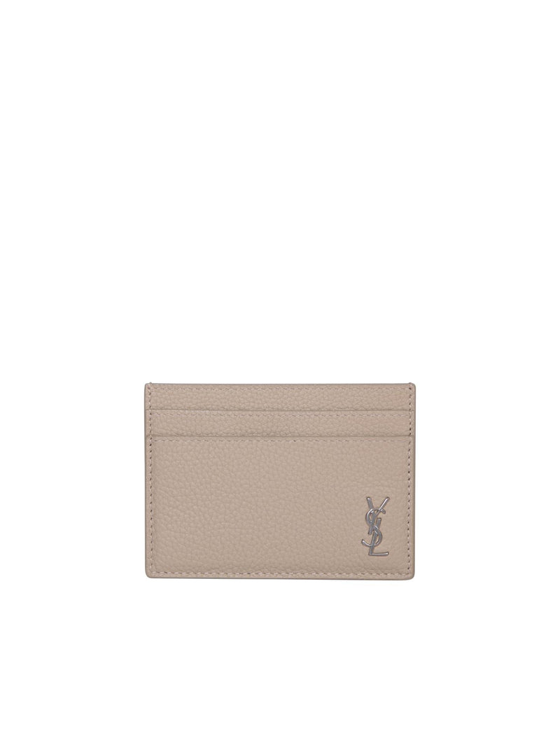 Saint Laurent Tiny Cassandre Beige Cardholder - Men - Piano Luigi