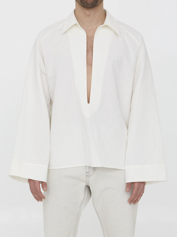 Saint Laurent Vareuse Shirt In Cotton And Linen - Men - Piano Luigi