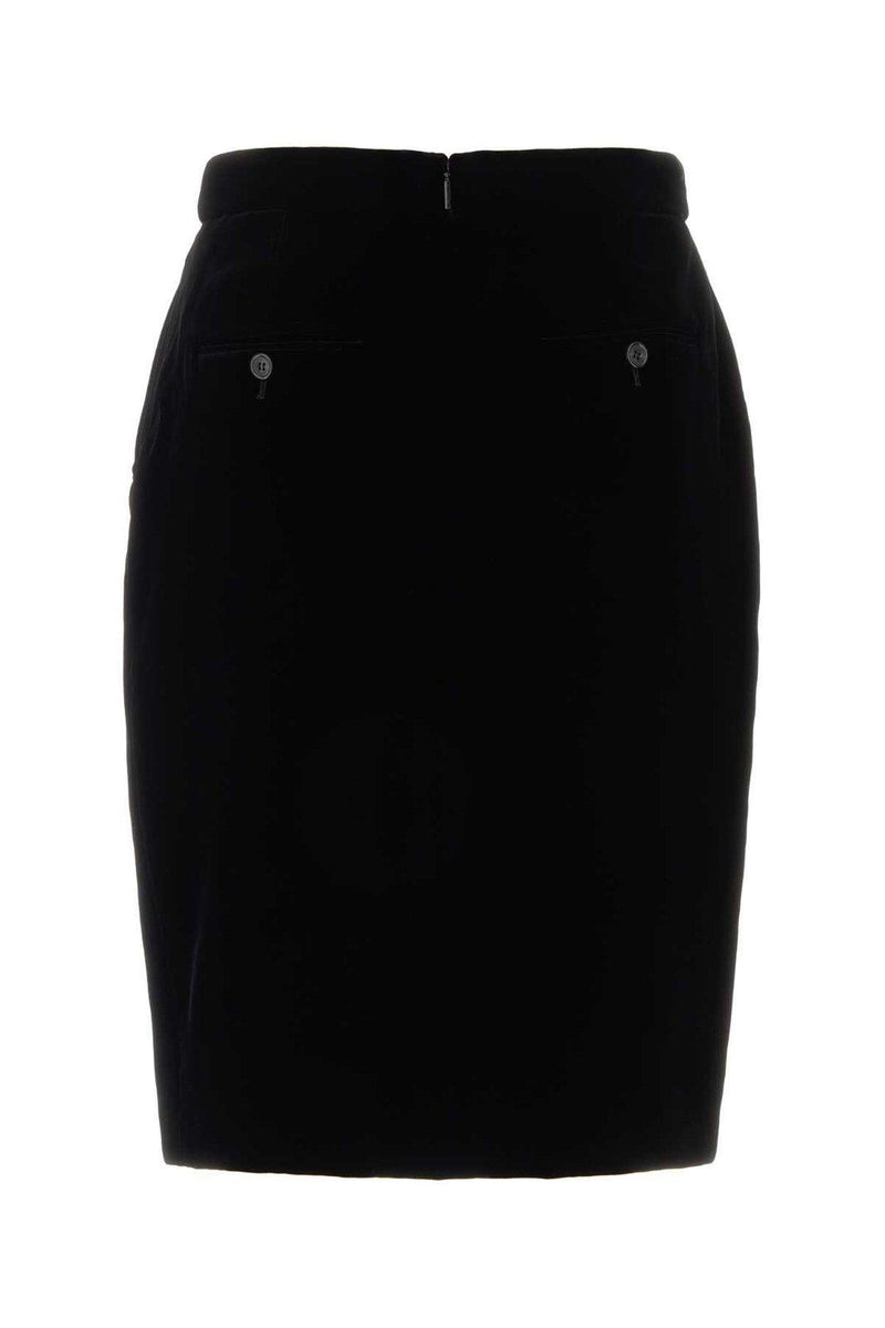 Saint Laurent Velvet Mini Pencil Skirt - Women - Piano Luigi