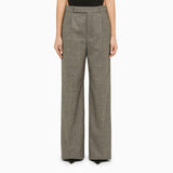 Saint Laurent Wide Black Melange Trousers - Women - Piano Luigi