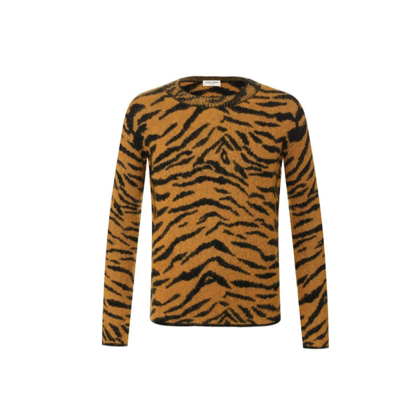 Saint Laurent Zebra Jacquard Wool Pullover - Men - Piano Luigi