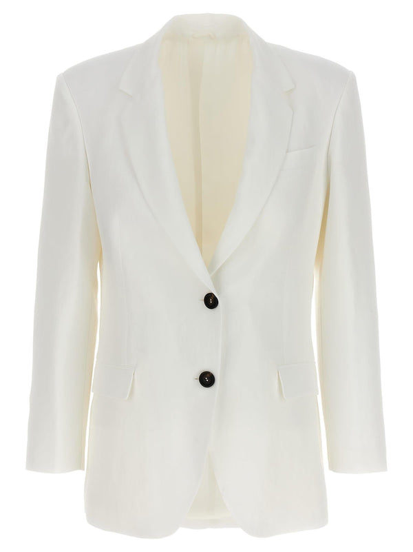 Single-breasted Linen Blend Blazer Brunello Cucinelli - Women - Piano Luigi