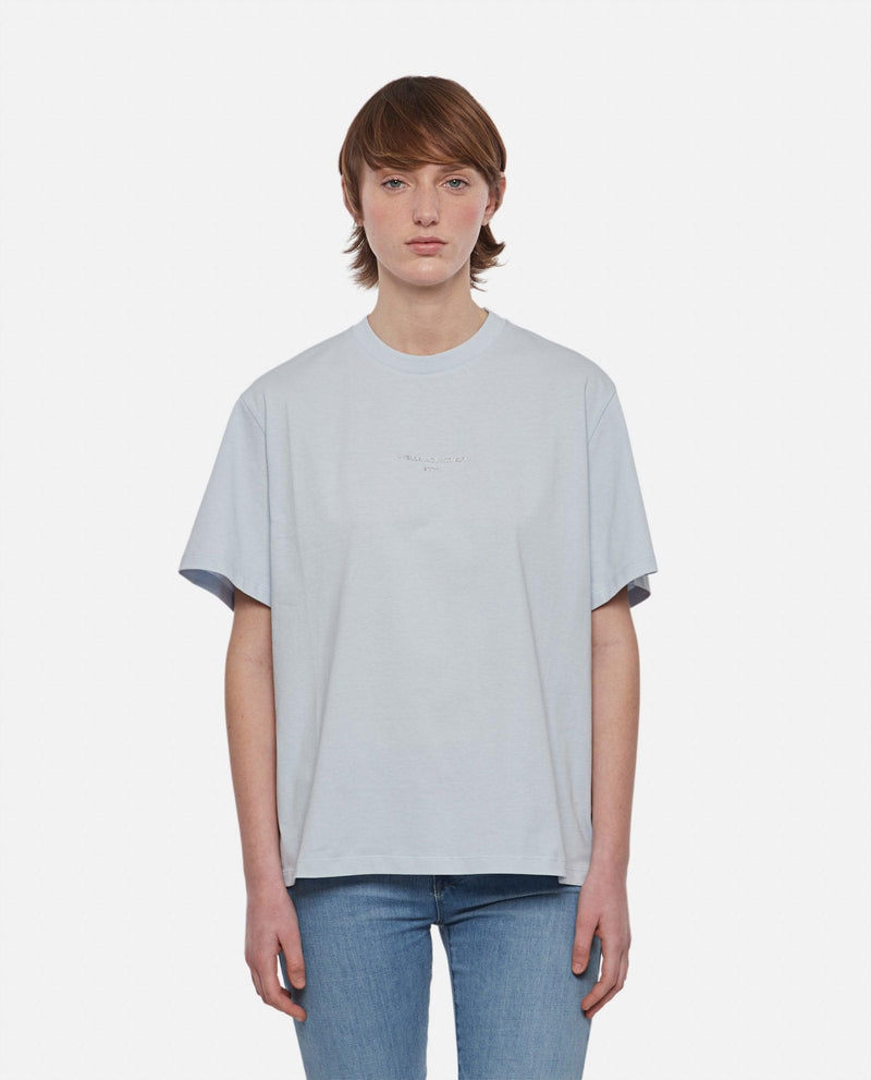 Stella McCartney 3d Metallic Silver Logo Cotton T-shirt - Women - Piano Luigi