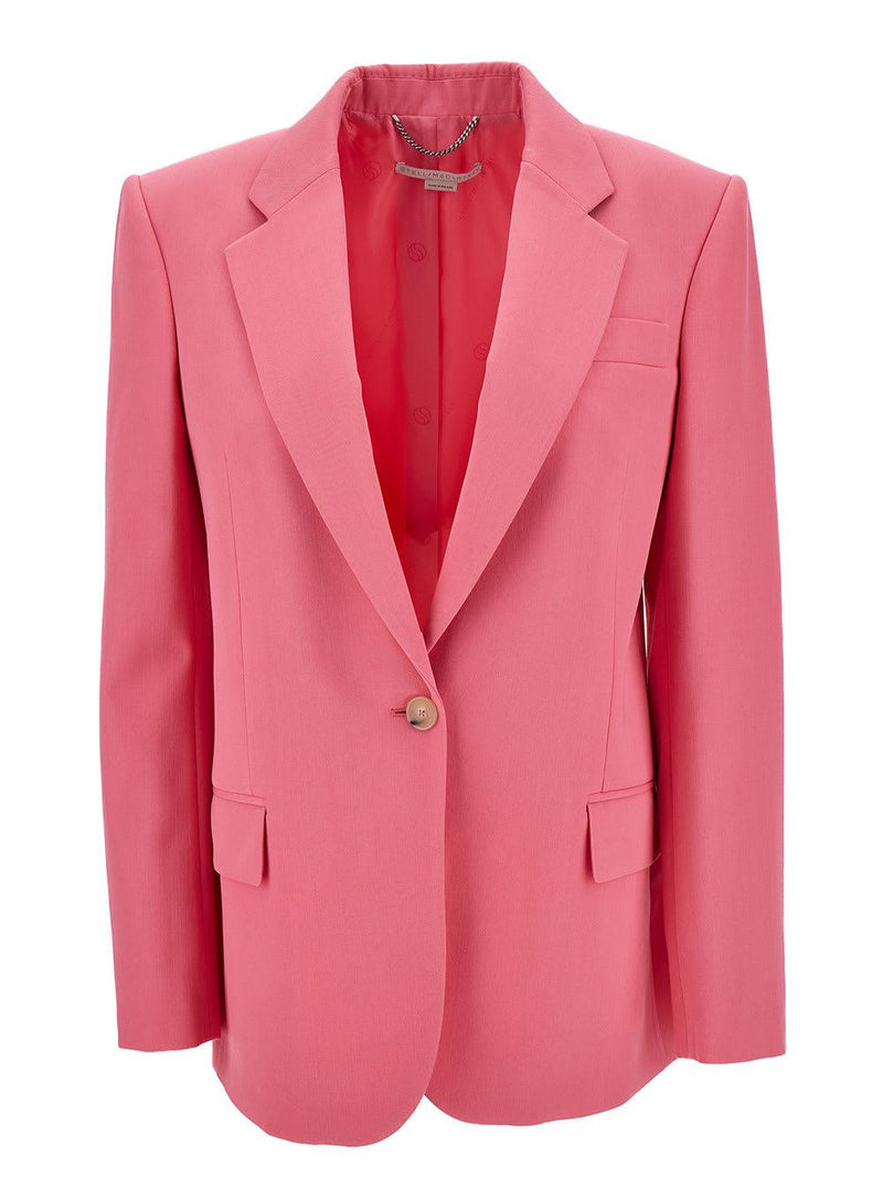 Stella McCartney iconic Salmon Pink Sing-breasted Jacket With Single Button In Wool Woman - Women - Piano Luigi