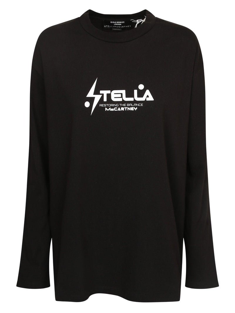 Stella McCartney T-shirt Ml Logo Nero - Women - Piano Luigi