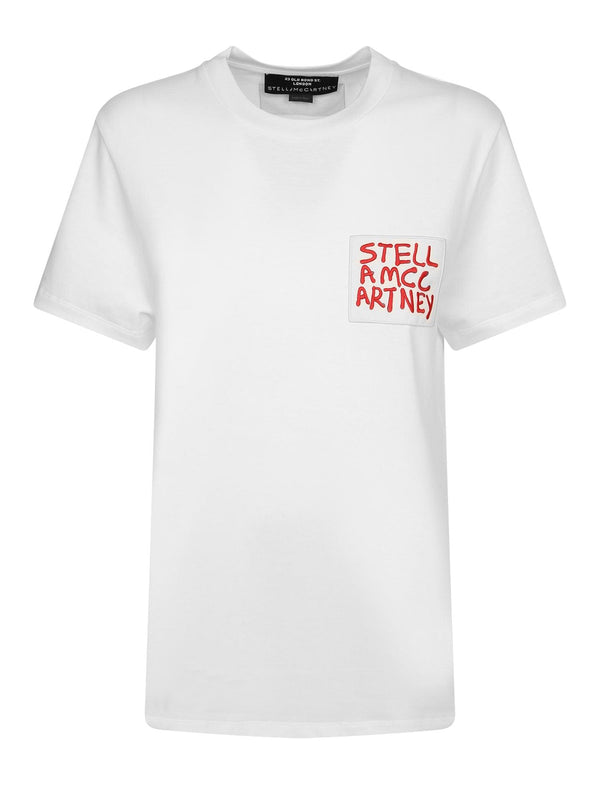 Stella McCartney T-shirt Spray Logo Bianco - Women - Piano Luigi