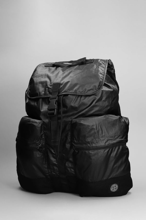 Stone Island Backpack In Black Cotton - Men - Piano Luigi