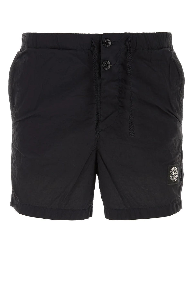 Stone Island Black Nylon Swimming Shorts - Men - Piano Luigi