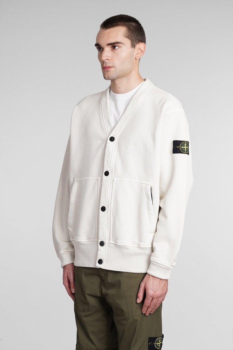 Stone Island Cardigan In Beige Cotton - Men - Piano Luigi