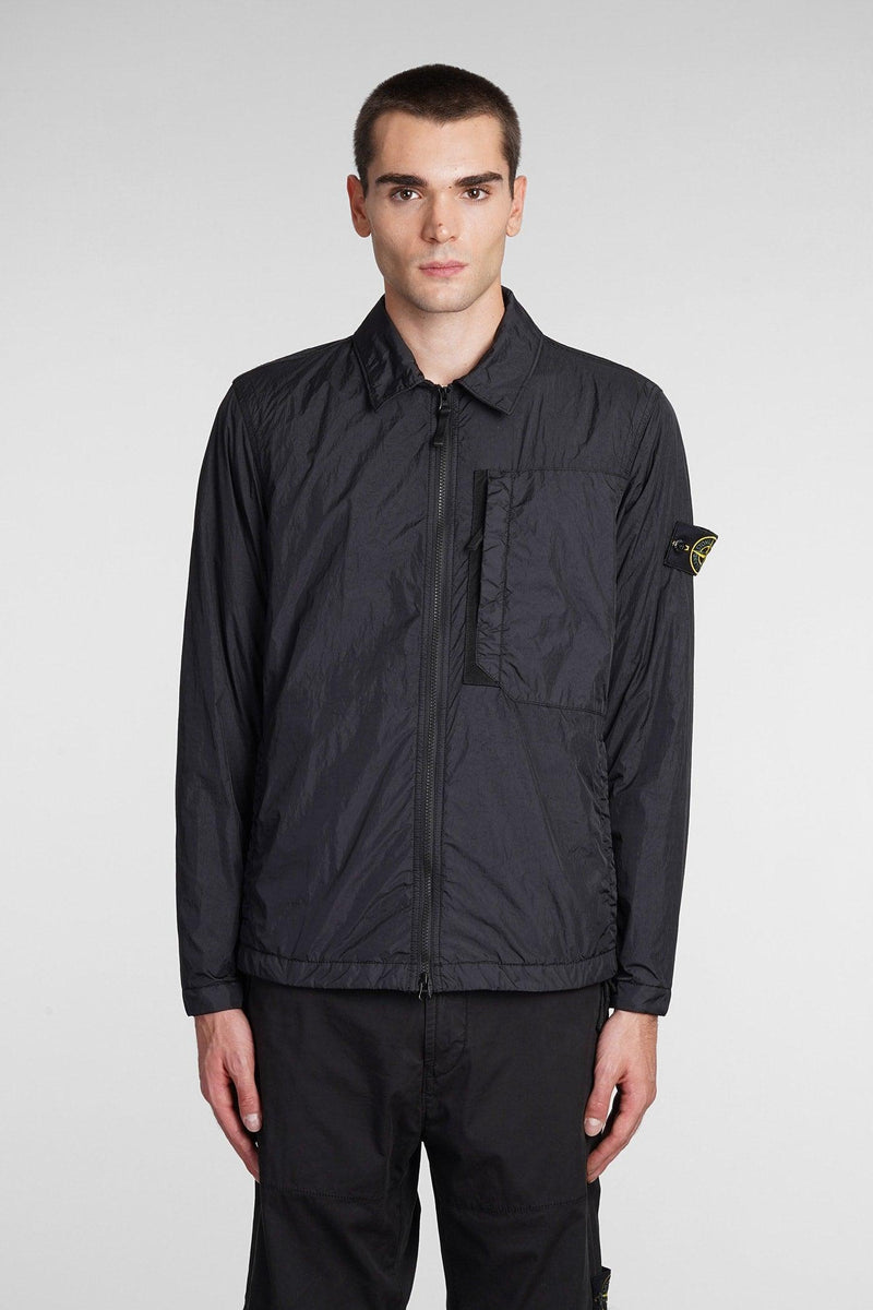 Stone Island Casual Jacket In Black Polyuretan - Men - Piano Luigi