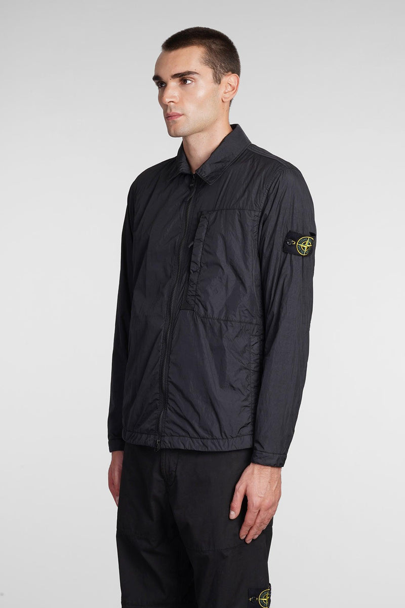 Stone Island Casual Jacket In Black Polyuretan - Men - Piano Luigi