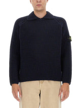 Stone Island Compass Patch Collared Jumper - Men - Piano Luigi