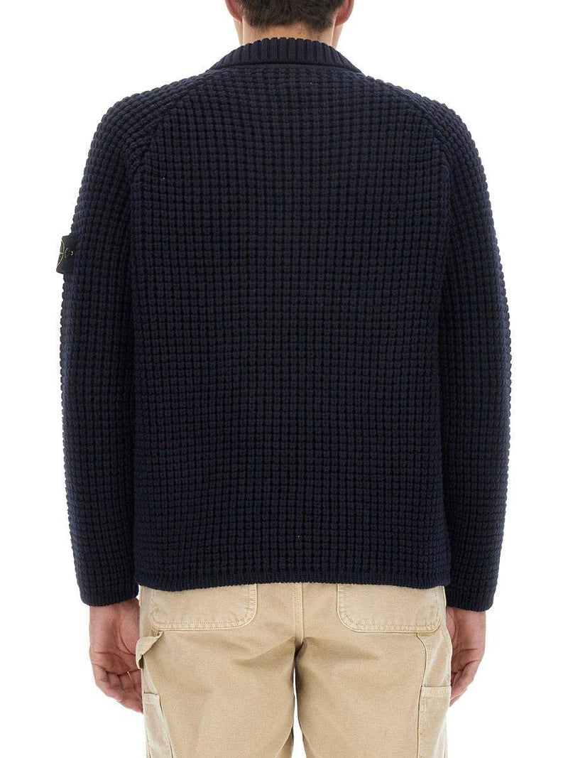 Stone Island Compass Patch Collared Jumper - Men - Piano Luigi