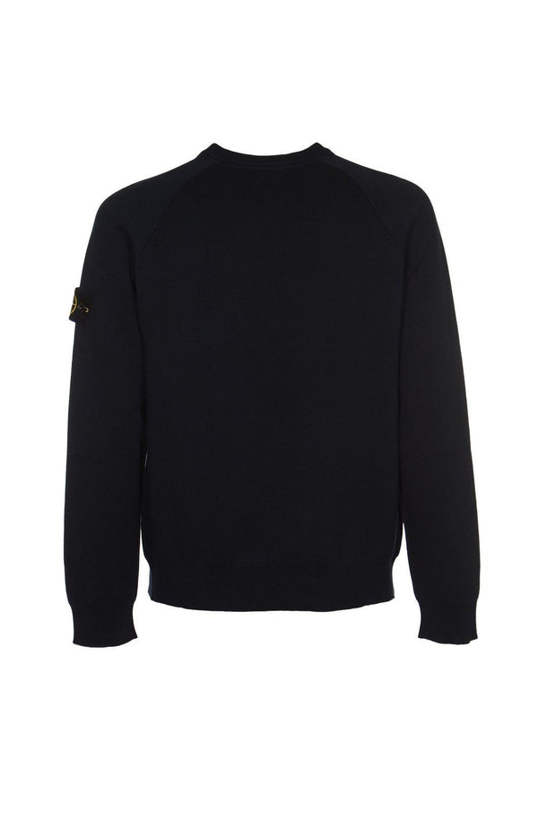 Stone Island Logo Patch Crewneck Jumper - Men - Piano Luigi