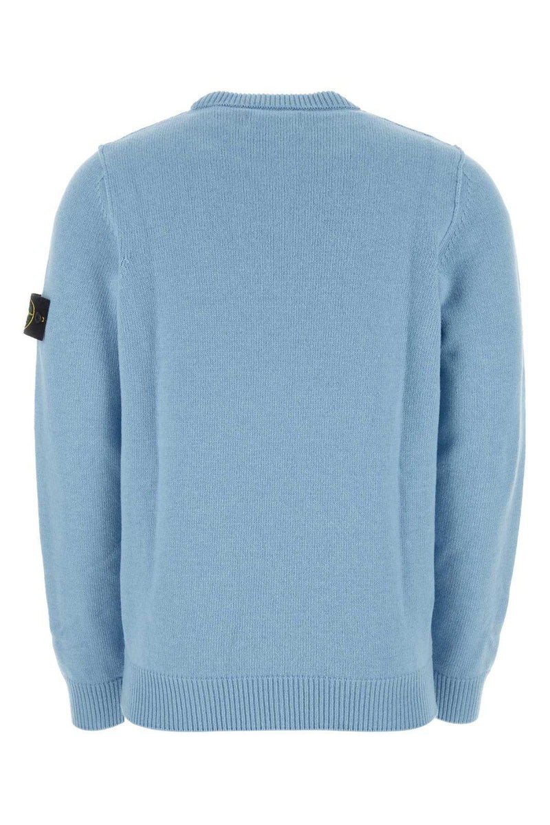 Stone Island Logo Patch Crewneck Knitted Jumper - Men - Piano Luigi