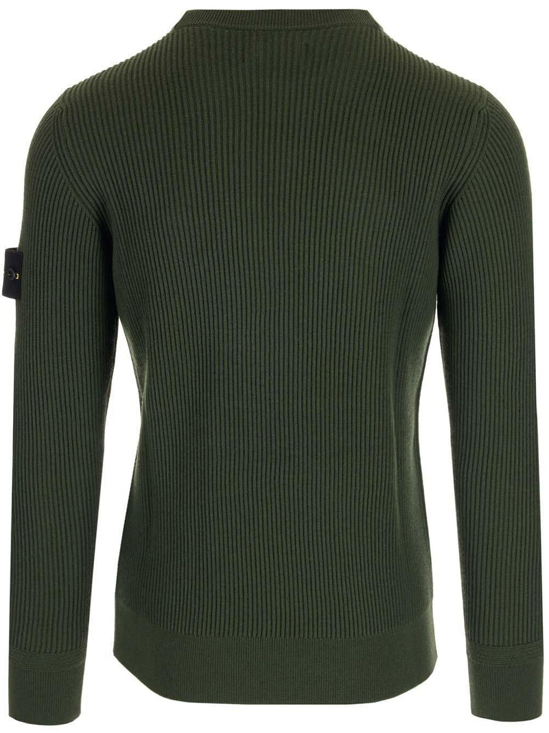 Stone Island Logo-patch Ribbed Sweater - Men - Piano Luigi