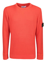 Stone Island Orange Ribbed Pullover - Men - Piano Luigi